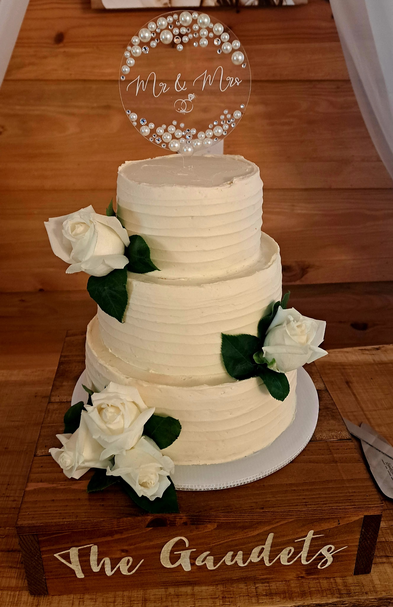 A custom wedding cake from Twisted Whisk