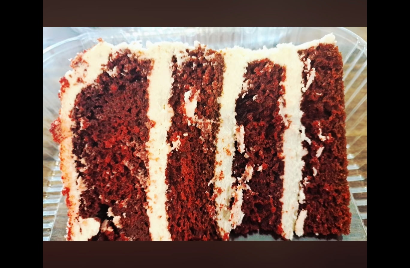 A slice of Red Velvet cake from Twisted Whisk