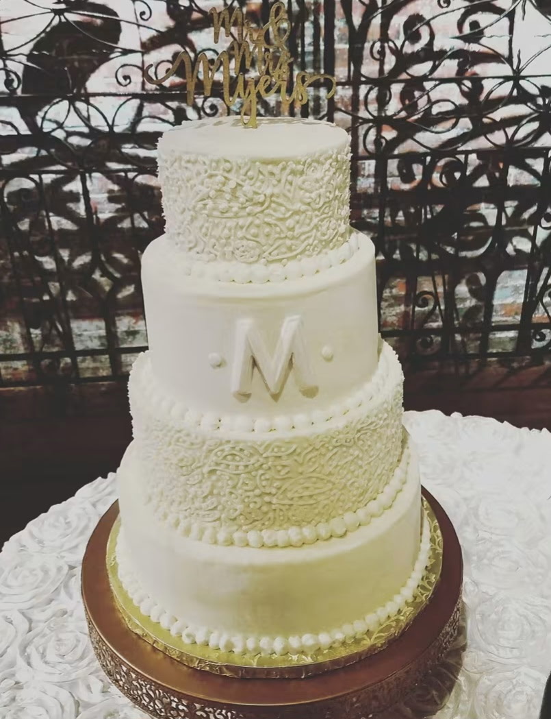 A custom wedding cake from Twisted Whisk