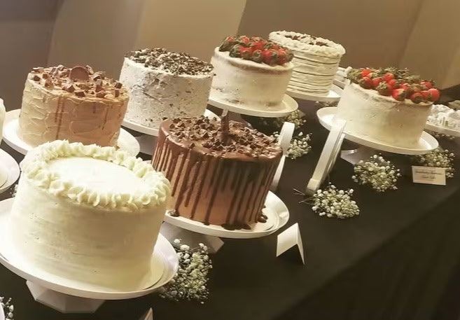 A custom wedding cake from Twisted Whisk