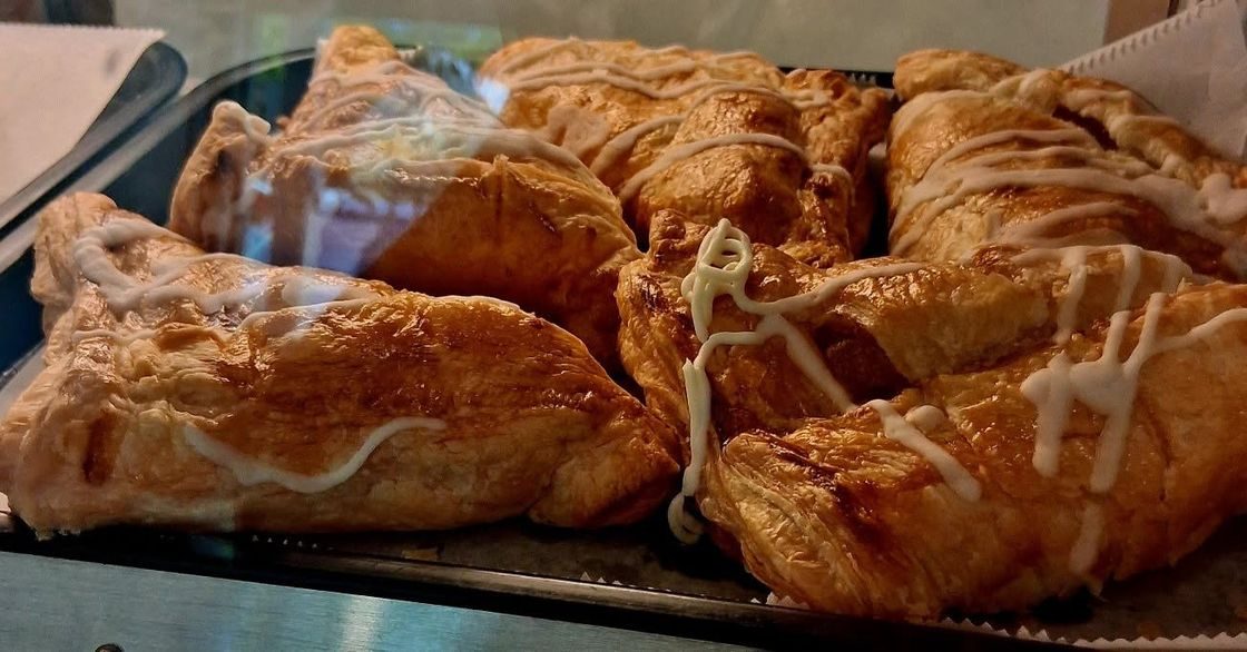 Fresh-baked butter croissants